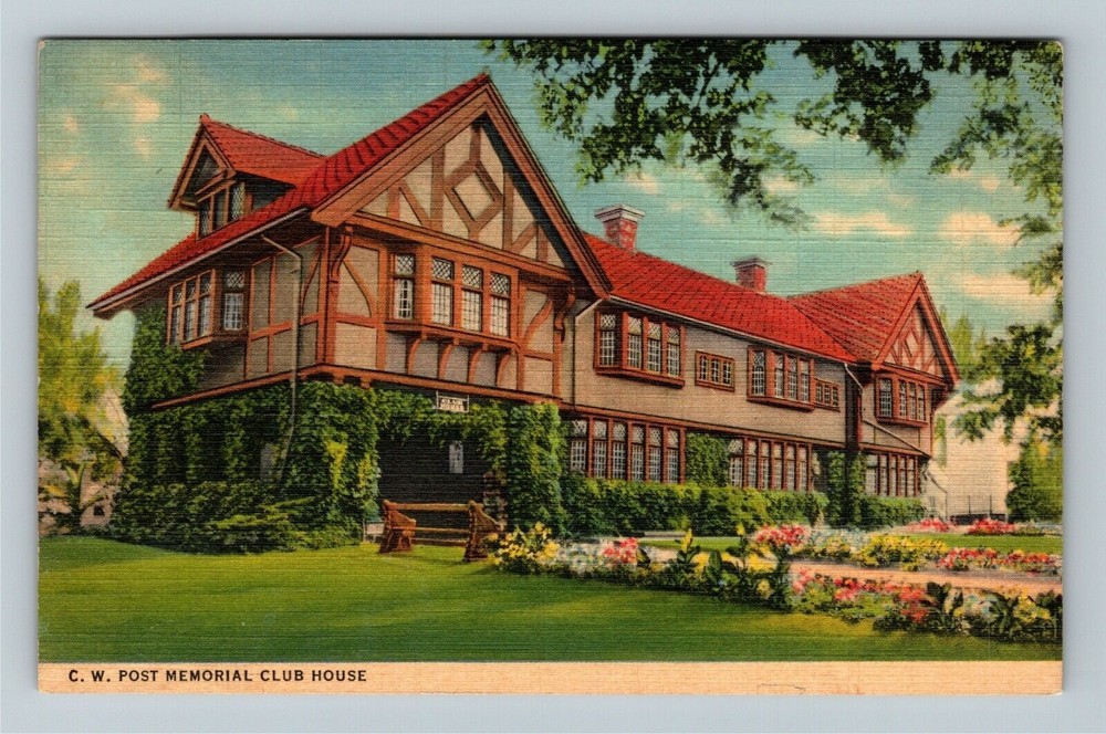 Battle Creek MI-Michigan, C W Post Memorial Club House  Vintage Postcard