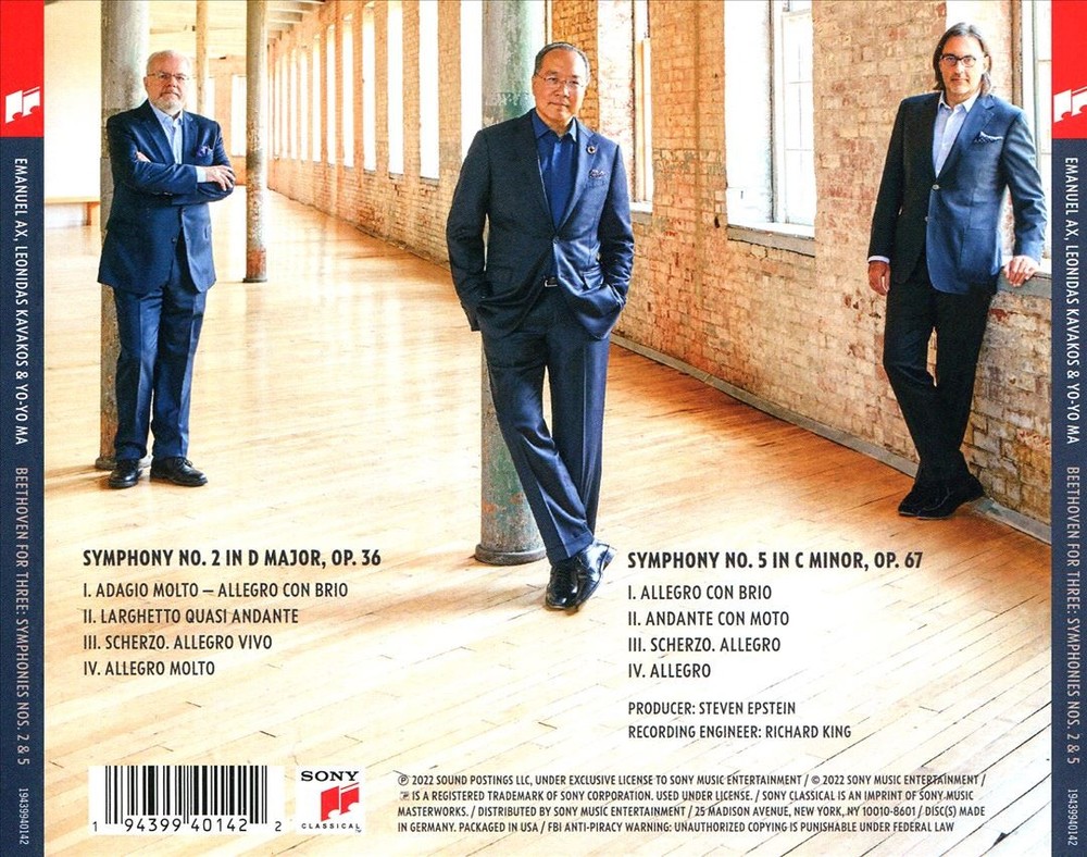 Emanuel Ax / Leonidas Kavakos / Yo-Yo Ma Beethoven For Three: Symphonies Nos. 2