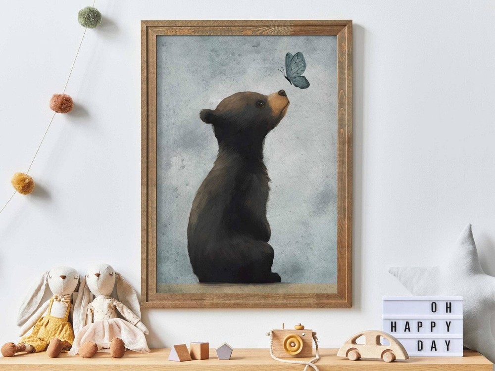 Bear Nursery Decor Cute Animal Nursery Decor Baby Room Decor Neutral Woodland