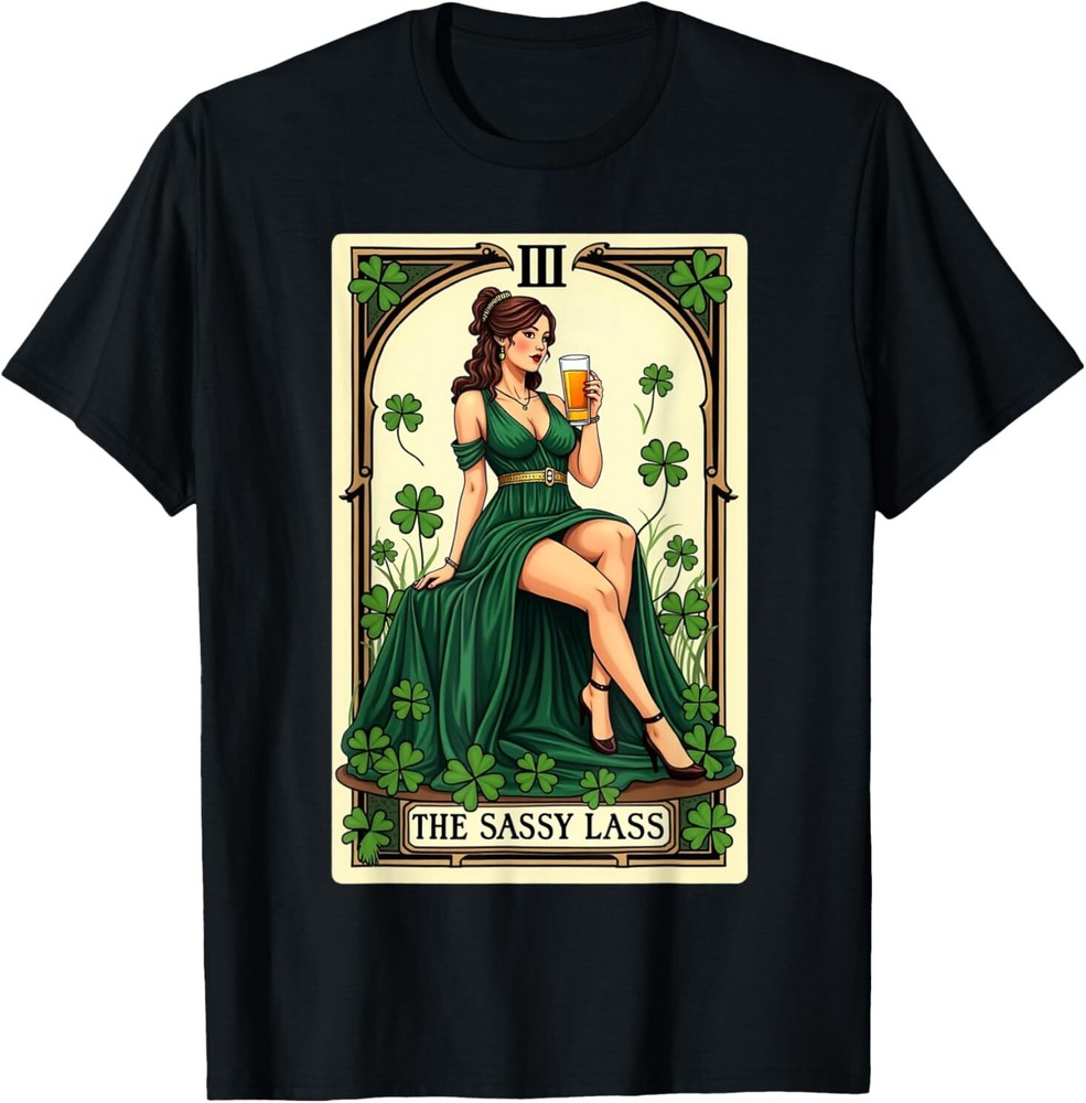Sassy Lass Tarot Card St Patrick’s Day Fun Unisex T-Shirt