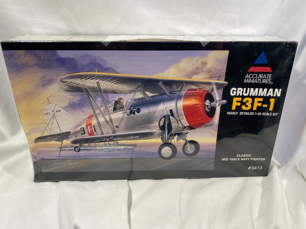 Accurate Miniatures 1:48 Grumman F3F-1 Model Kit #3413 Factory Sealed 1999-image
