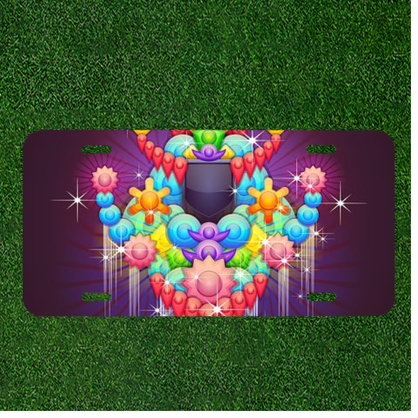 Custom Personalized Car License Plate with Abstract Badge Design