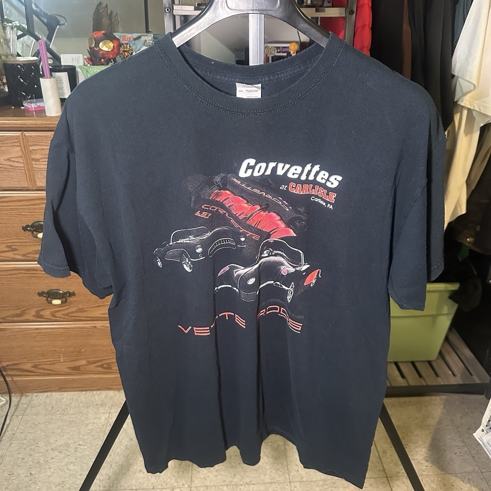 Vintage Chevrolet CorvetteT Shirt Size XL Black Racing Y2K chevy racing