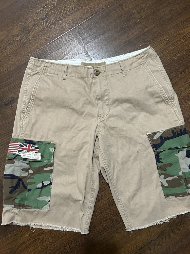 Polo  Ralph Lauren Denim And Supply Army Flag Khaki Camo Chino Cotton Shorts 31