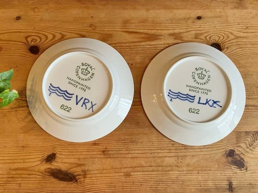 Royal Copenhagen Blue Fluted Mega 22cm Soup Plates Set of 2 Used