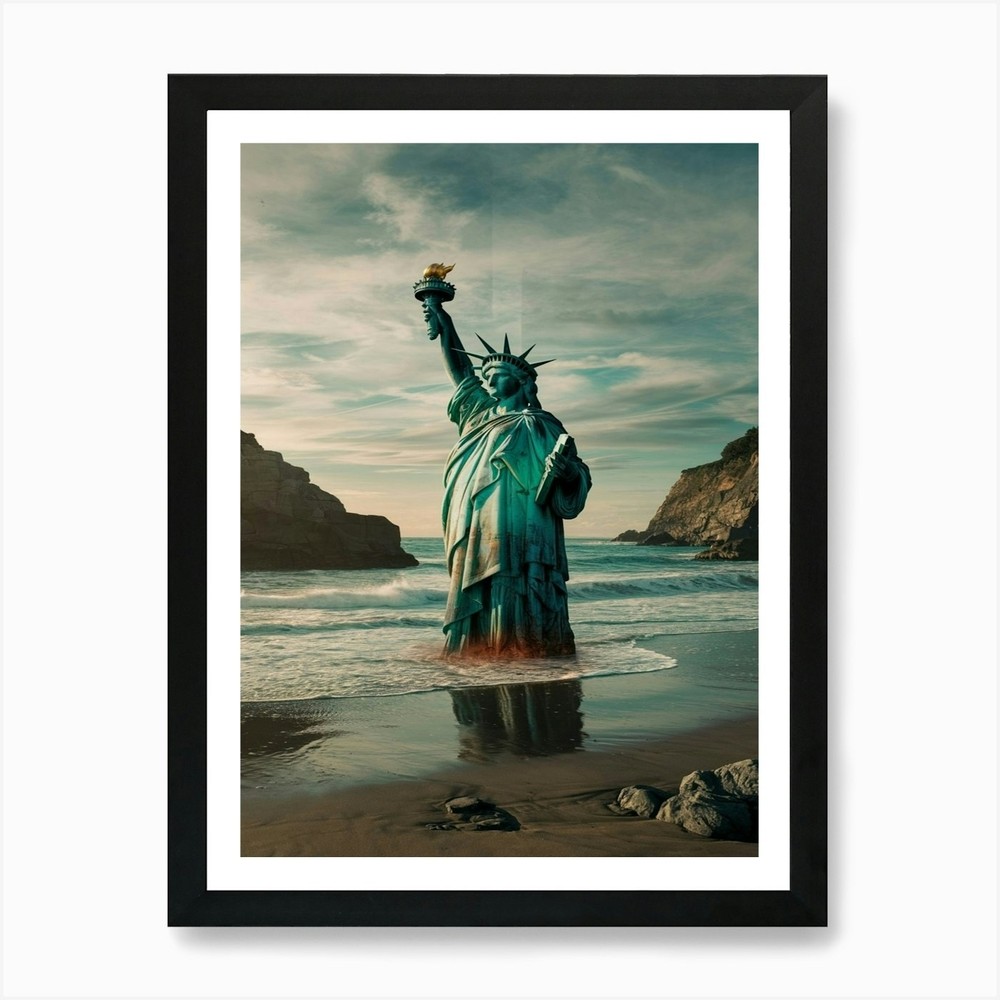Statue of Liberty Framed Canvas Art Print Wall Decor Poster Picture  