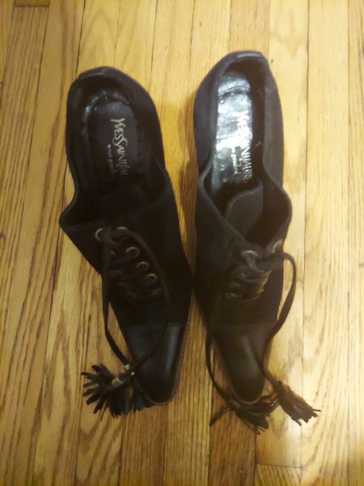 Yves Saint Laurent black womens shoes size 36 luxury heels