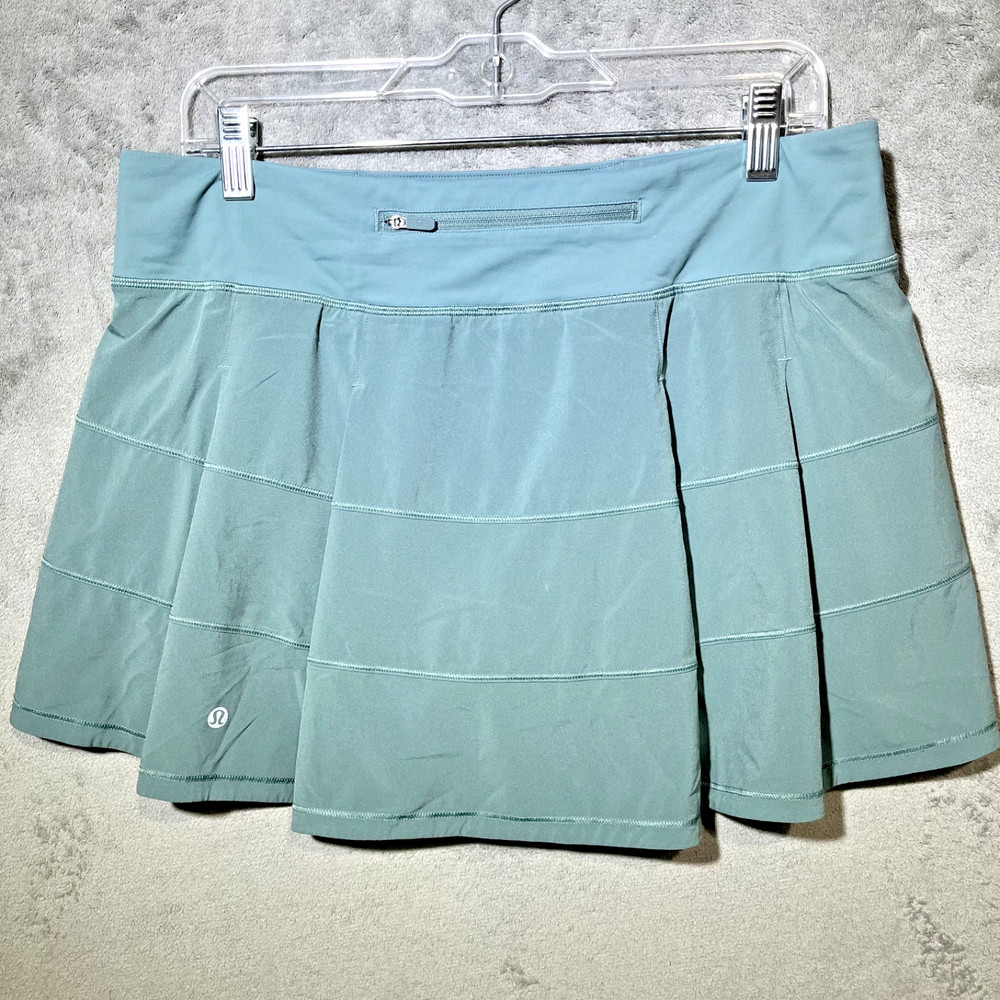 Lululemon Pace Rival Skort 10 Tall  Green Tennis Golf Running Active Skirt