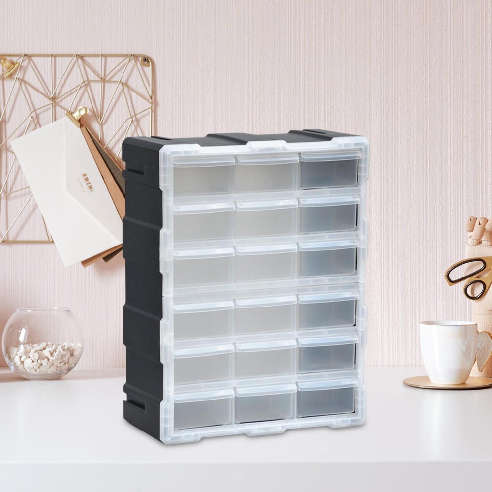18-Drawer Cabinet Organizer for Garage Storage and Makeup Essentials Organization Tool