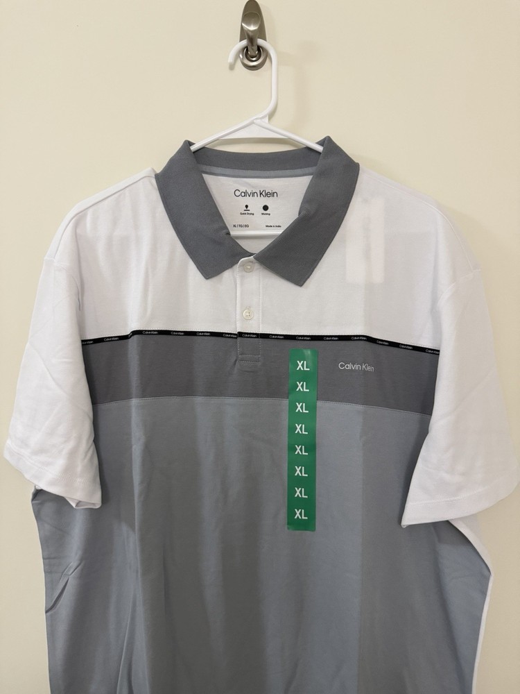 Calvin Klein Men’s Polo Shirt Moisture Wicking Size XL Gray