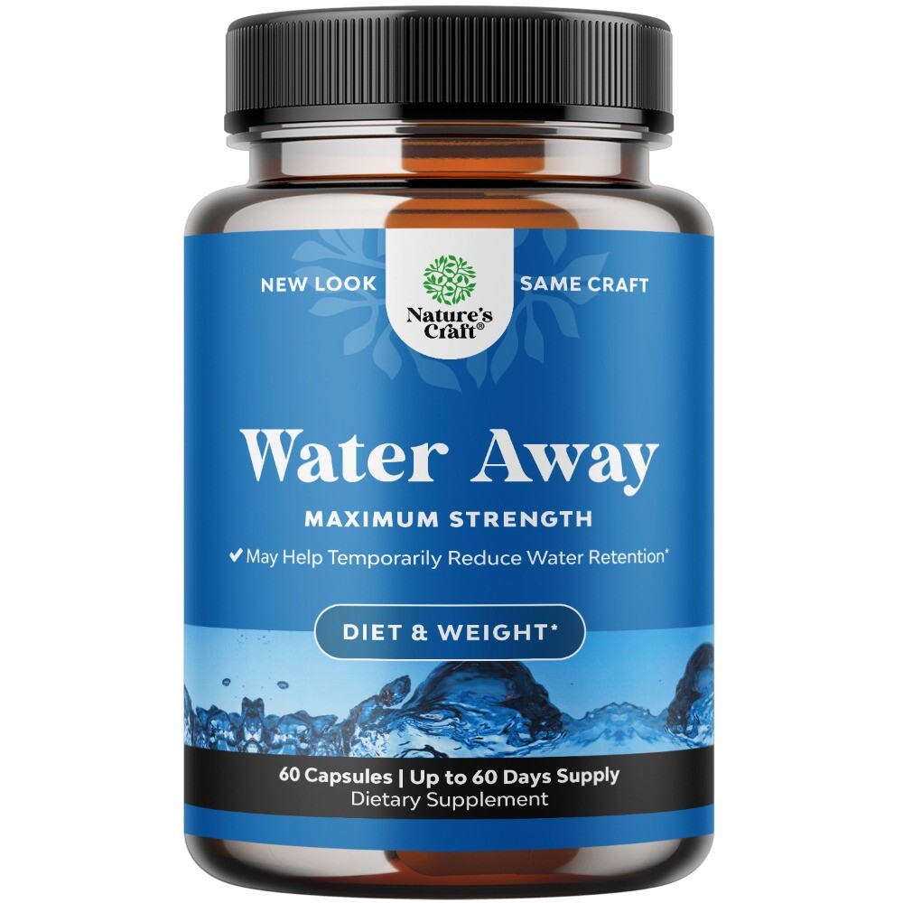Water Away Pills Maximum Strength - Herbal Diuretic Pills for Water Retention