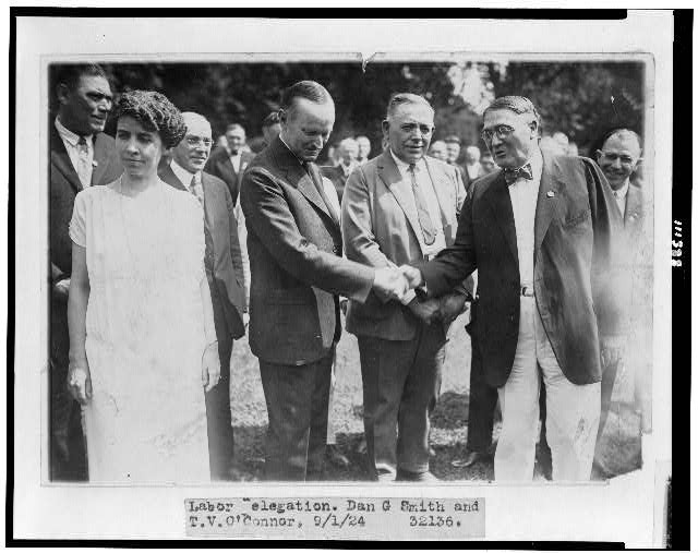Labor Delegation,Dan G. Smith,T.V. O'Connor,President Calvin Coolidge,1924