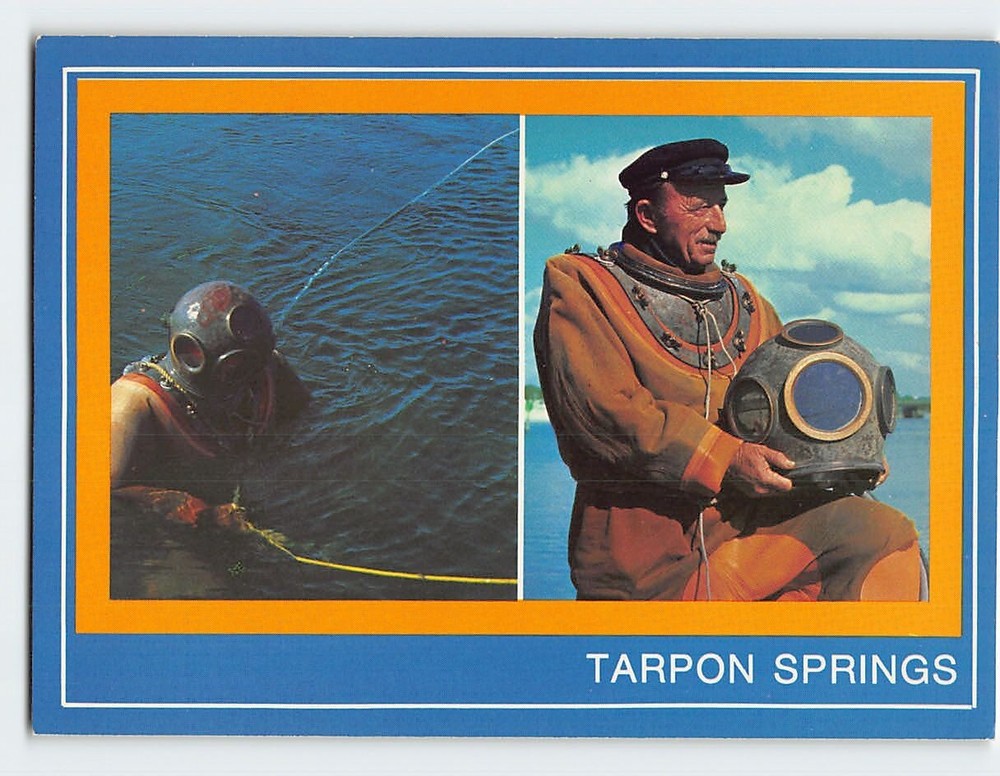 Postcard Sponge diver Tarpon Springs Florida USA