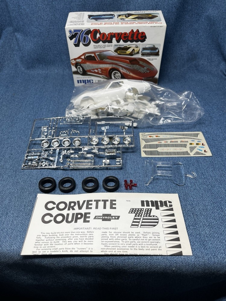 MPC ‘76 Corvette 1/25 Scale Model Kit Unbuilt In Original Box