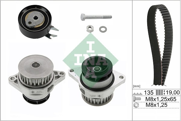 530 0166 30 INA water pump + timing belt kit for SEAT, VW