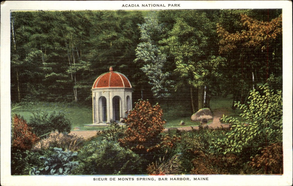 Acadia Natl Park Sieur De Monts Spring Bar Harbor Maine ~ 1930s postcard-image