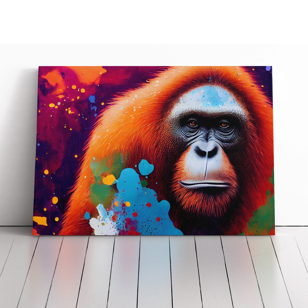 Orangutan Splash Vol.1 Abstract Canvas Wall Art Print Framed Picture Home Decor