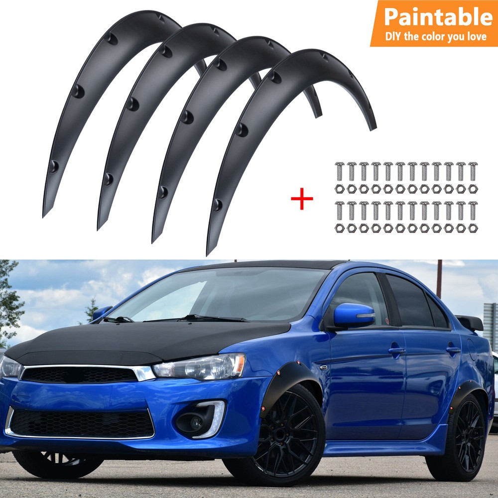 4PCS 89cm Universal Flexible Car Fender Flares Body Kit Wheel Extra Wide Firm.
