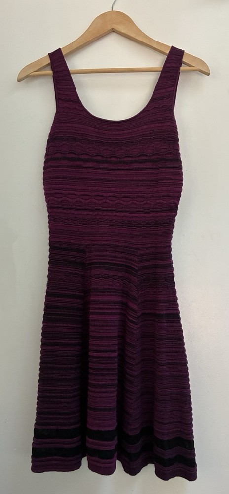 Jessica Simpson Womens Textured Knit Scoop Neck Sleeveless Tank Dress Burgundy M
