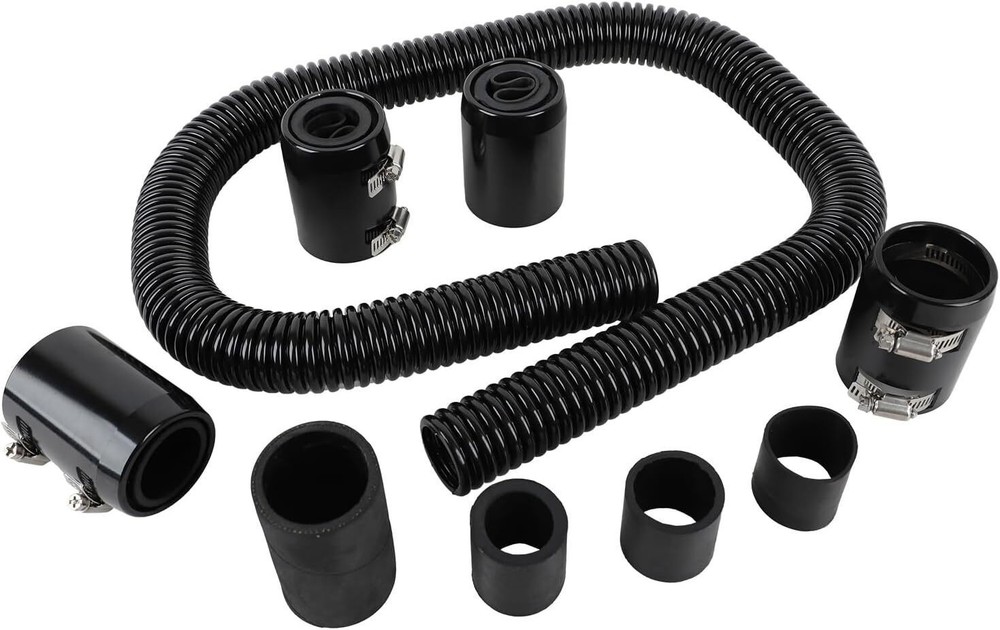 48-Inch Universal Stainless Steel Radiator Coolant Hose Kit with Caps