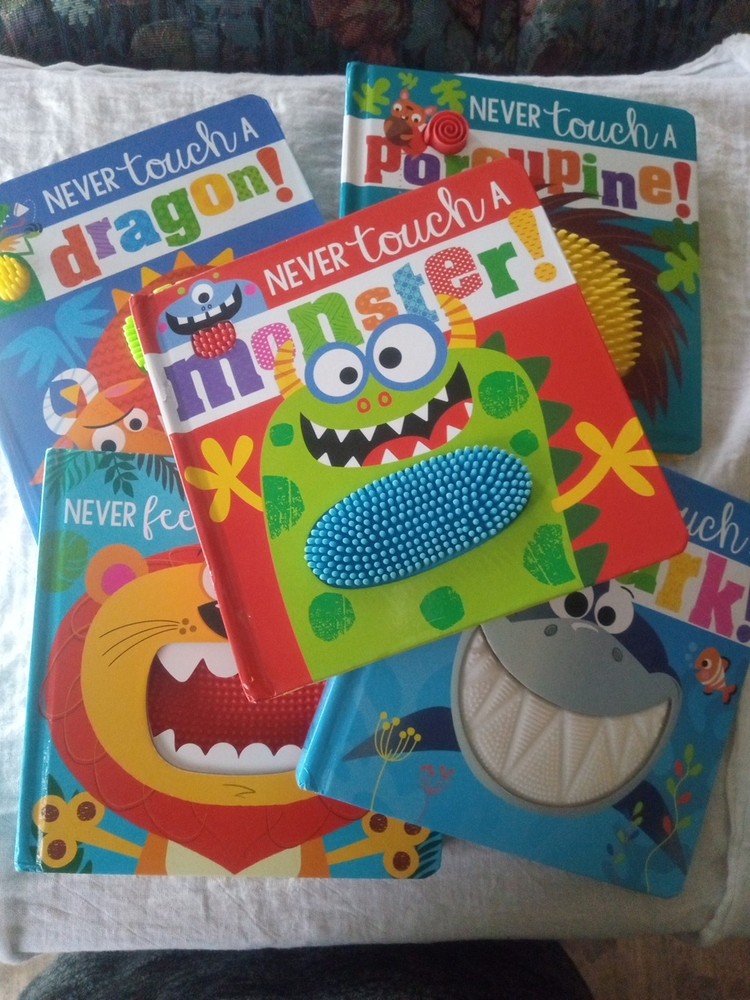 Never Touch A Book Lot Of 5 Touchy Feels Kids Teaching Tots Monster Shark Dragon