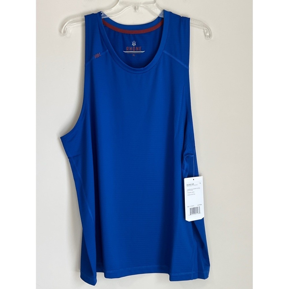 NWT Rhone Men's Bulldog Tank Top Performance Athletic Training Blue XL