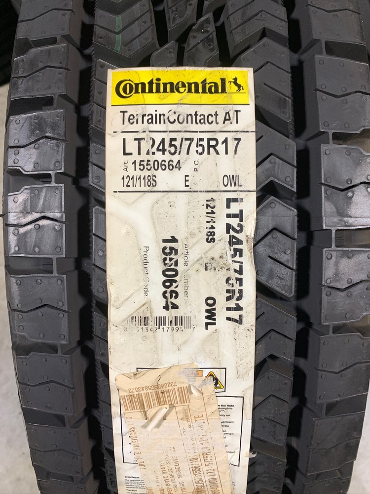 1 New LT 245 75 17 LRE 10 Ply Continental Terrain Contact AT Tire