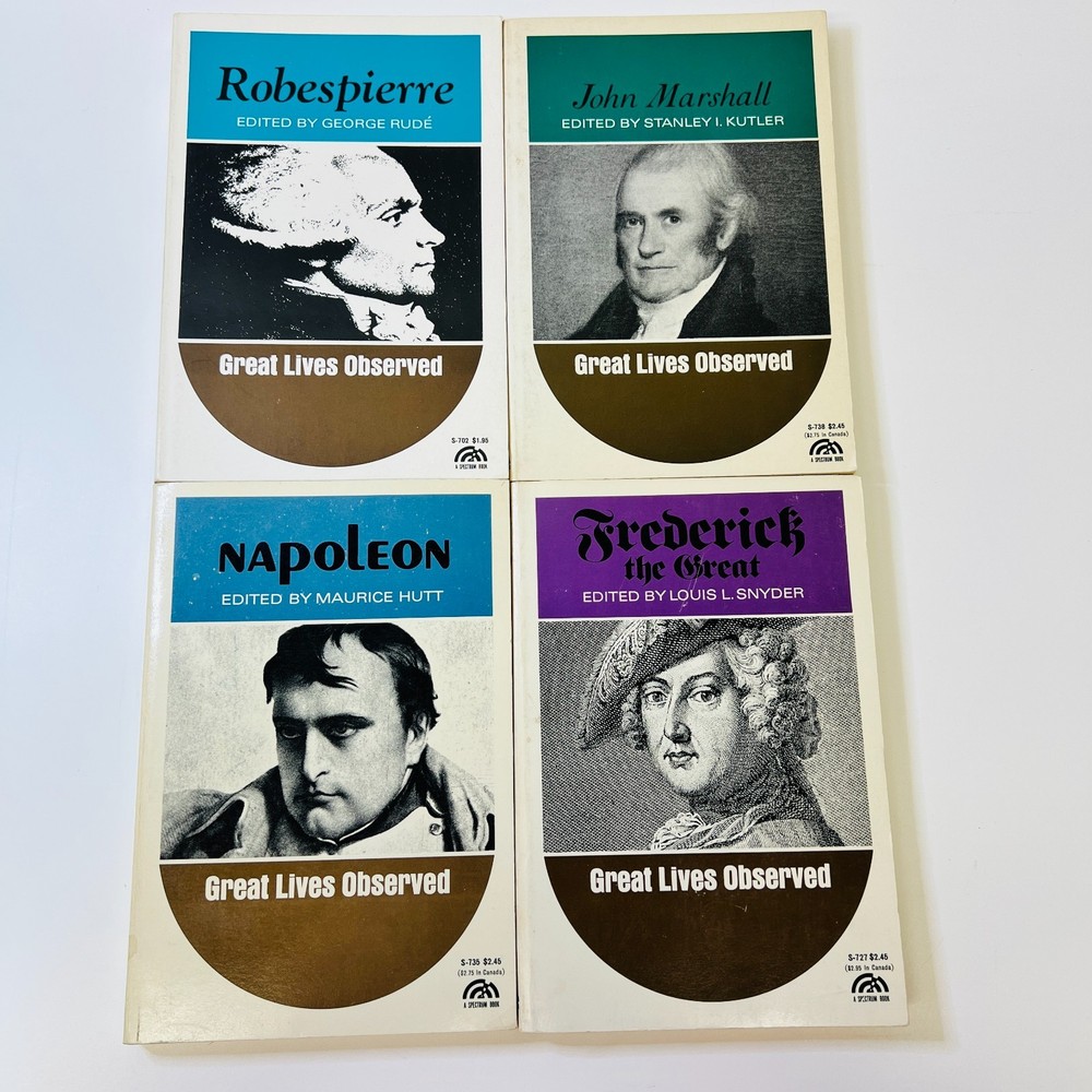 Great Lives Observed Book Bundle Lot x 4 Napoleon, Robespierre, John Marshall