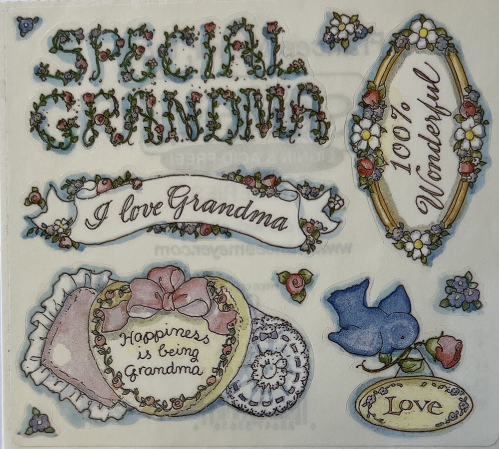Pegatinas de Mylar de la abuela (10 piezas) Frances Meyer•Especial•Familia •Amor•Mujeres•Flores•-image