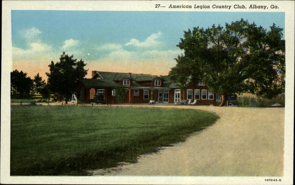 American Legion Country Club Albany Georgia ~ 1930s vintage postcard