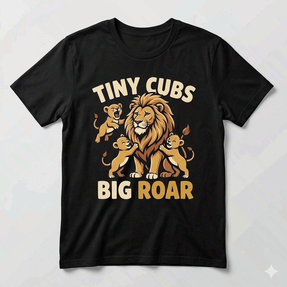 Tiny Cubs Big Roar Lion Dad Shirt Father's Day Gift Tee
