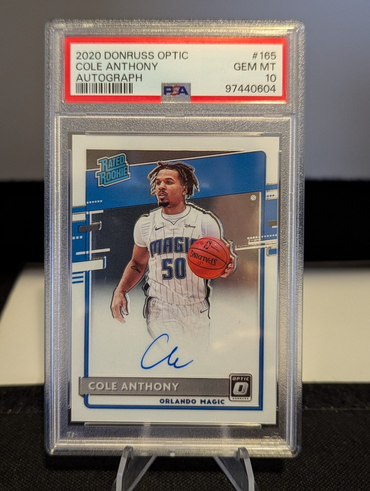 Cole Anthony 2020 Donruss Optic RATED ROOKIE Auto PSA 10 #165 Gem Mint RC