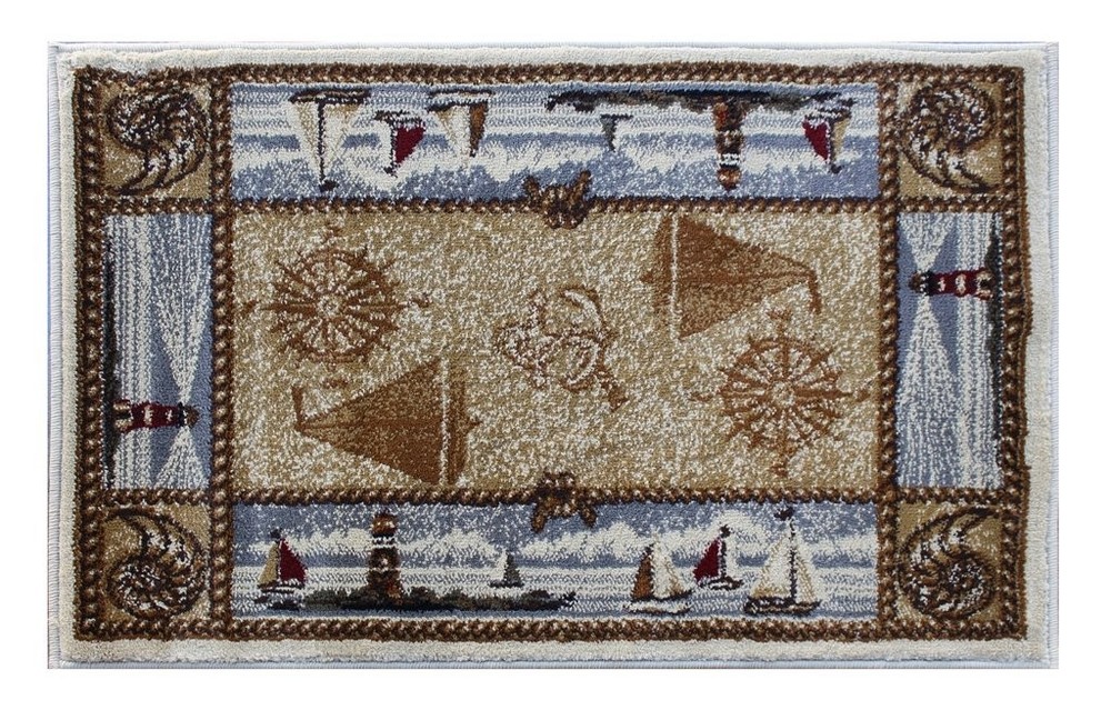 Area Rug Mat Nautical Scene (2 Feet X 3 Feet 2 Inch) Mat