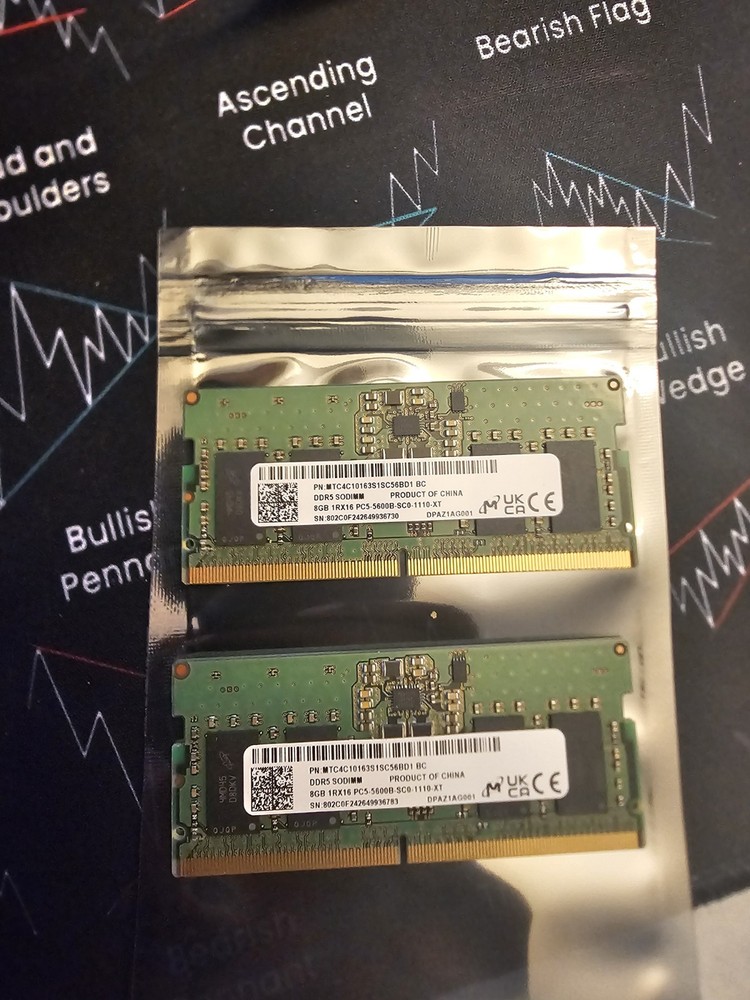 Micron 2x8GB 16GB Total DDR5 SODIMM Laptop RAM