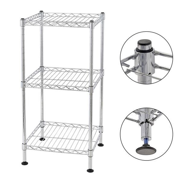 3-Tier Metal Wire Shelf Storage Unit for Kitchen Garage or Home