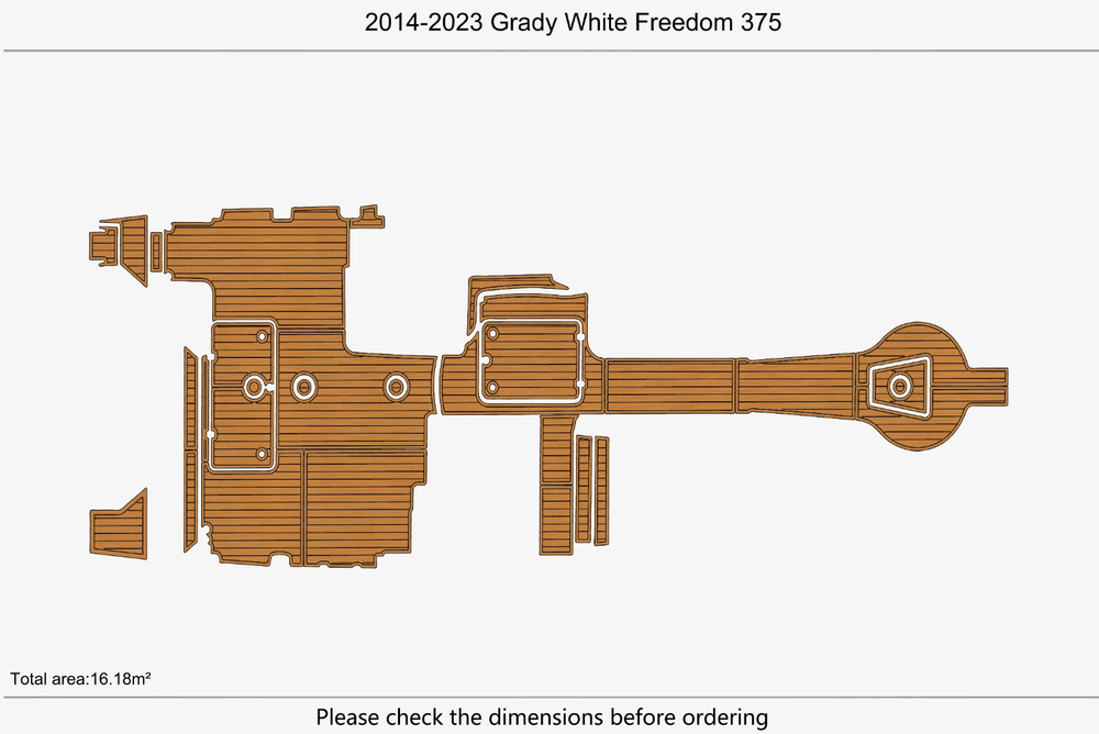 2015 Grady White 375 Freedom Swim Platform Cockpit EVA Pad Foam Teak Deck Floor