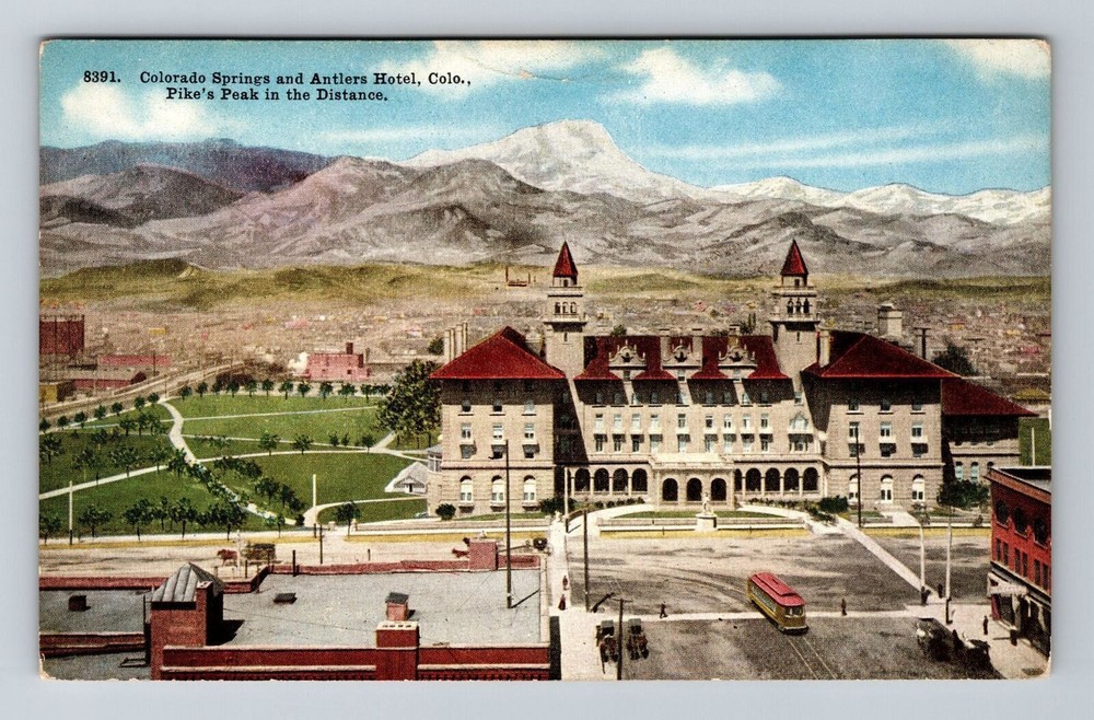 CO-Colorado, Pike's Peak, Springs, Antlers Hotel, Vintage Postcard