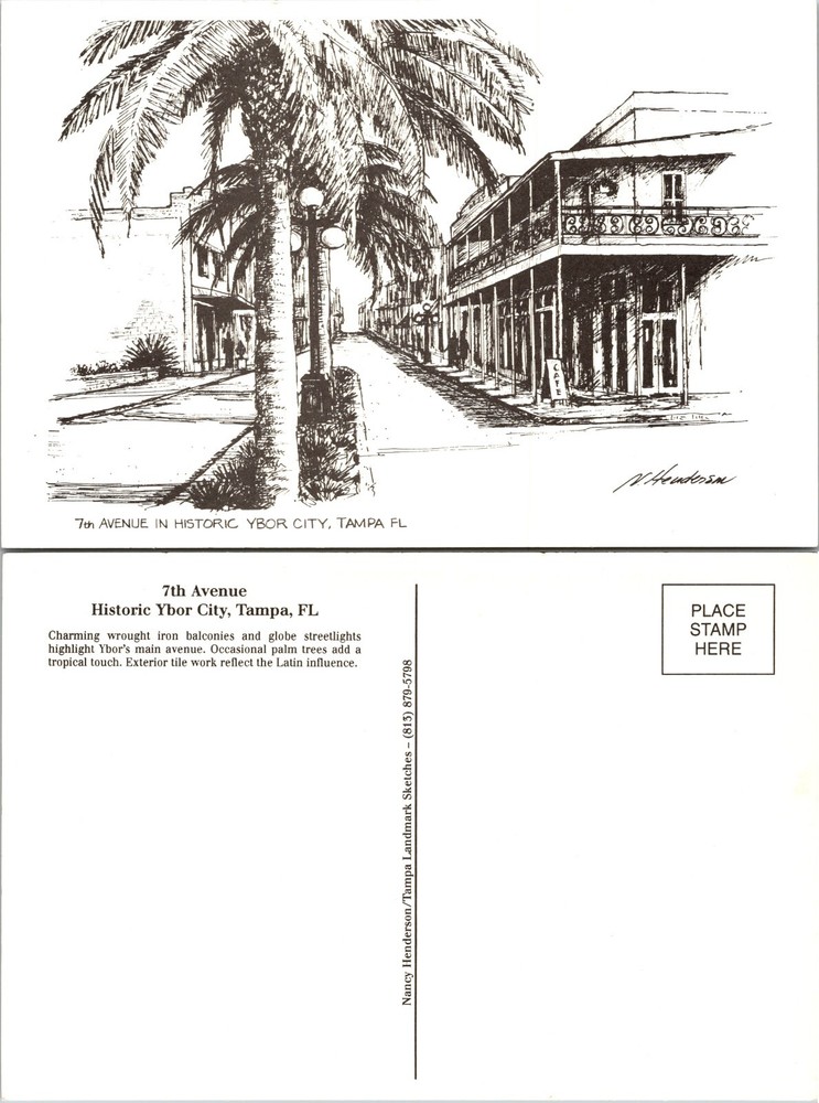 Continental 7th Avenue Historic Ybor City Tampa Florida FL Postcard