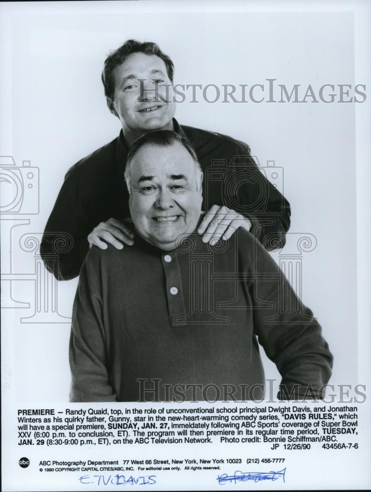 1990 Press Photo Randy Quaid and Jonathan Winters in 