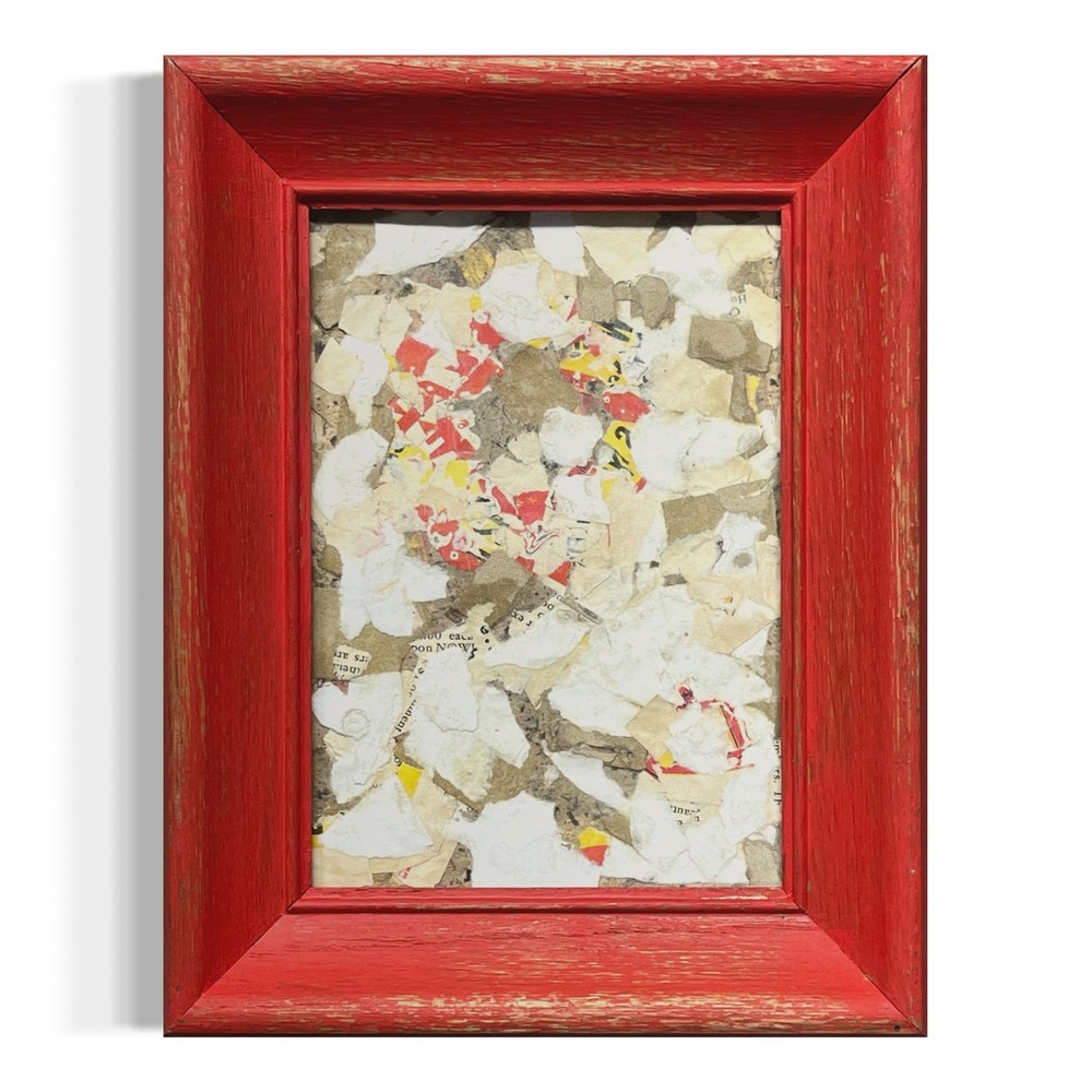 Original Framed Mixed Media Abstract Art Collage 7x9 