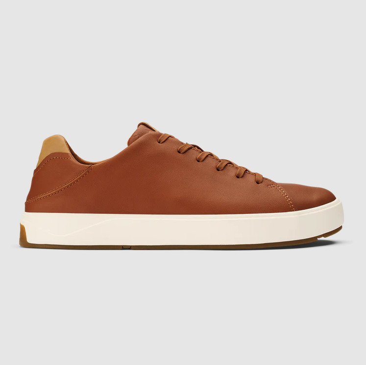 OluKai Laeahi Li'ili Men’s Waterproof Leather Sneakers Kukui Brown New Authentic