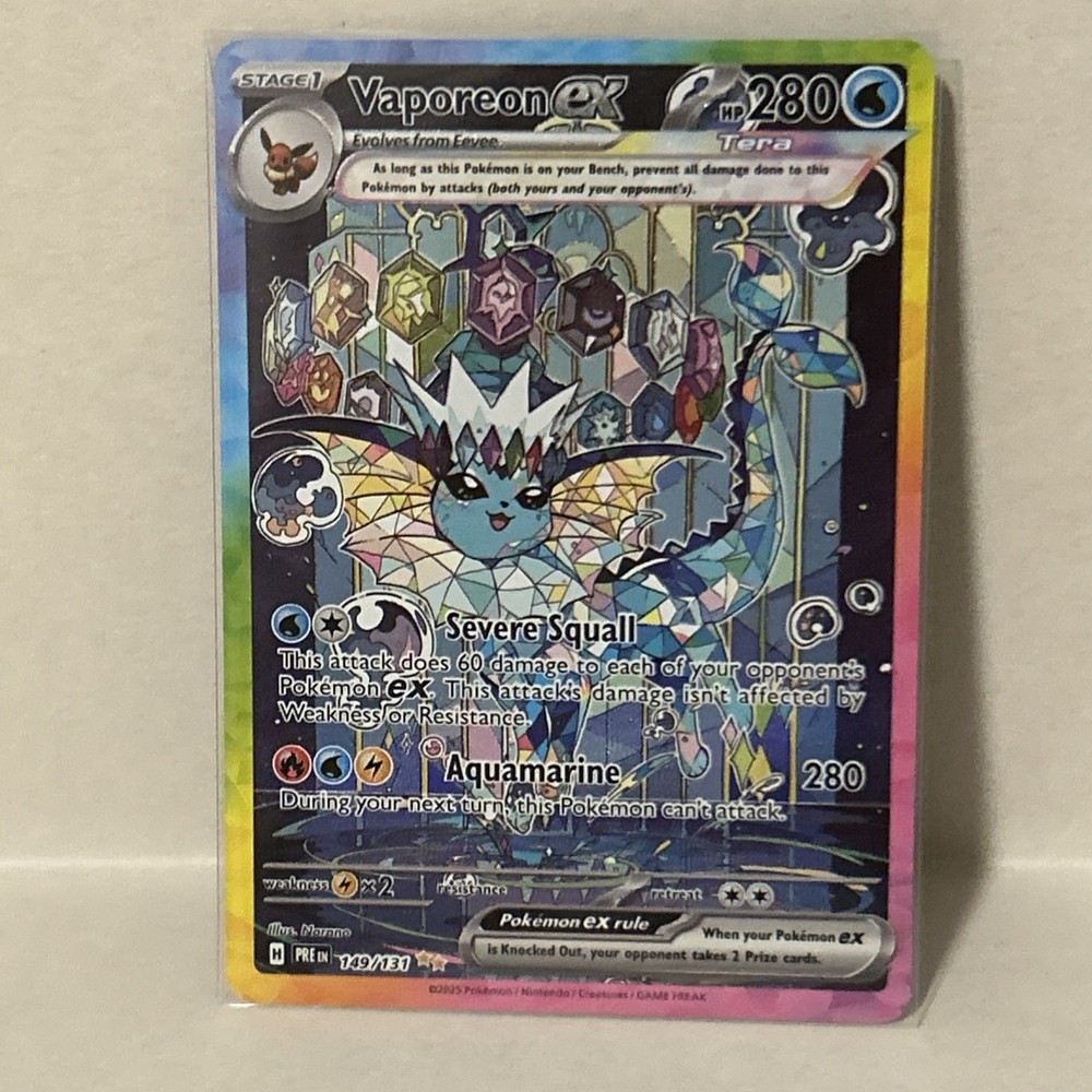 Vaporeon ex 149/131 SV Prismatic Evolutions Special Illustration Rare NM-M Pics-