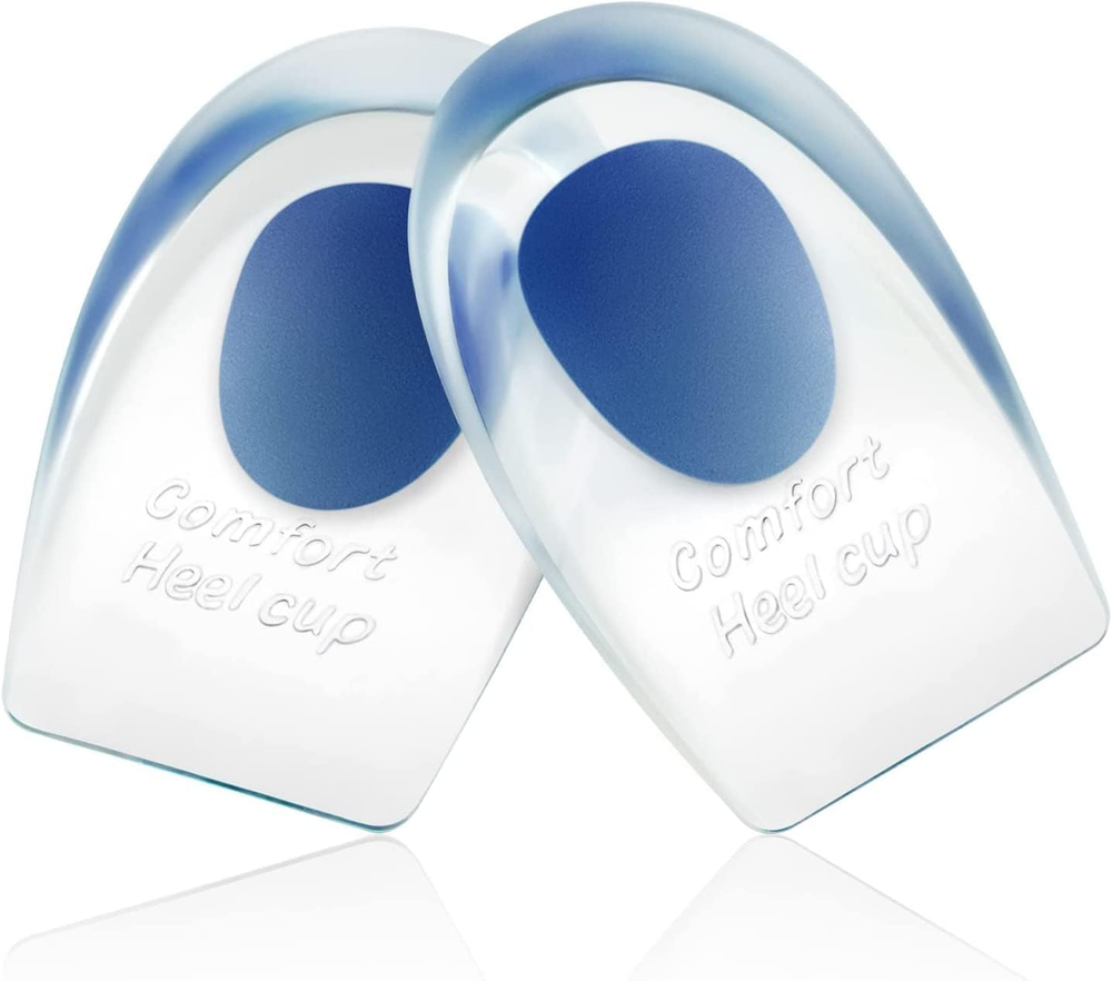 Heel Cups for Achilles Tendonitis & Plantar Fasciitis - 2 Pack Gel Shoe Inserts-image