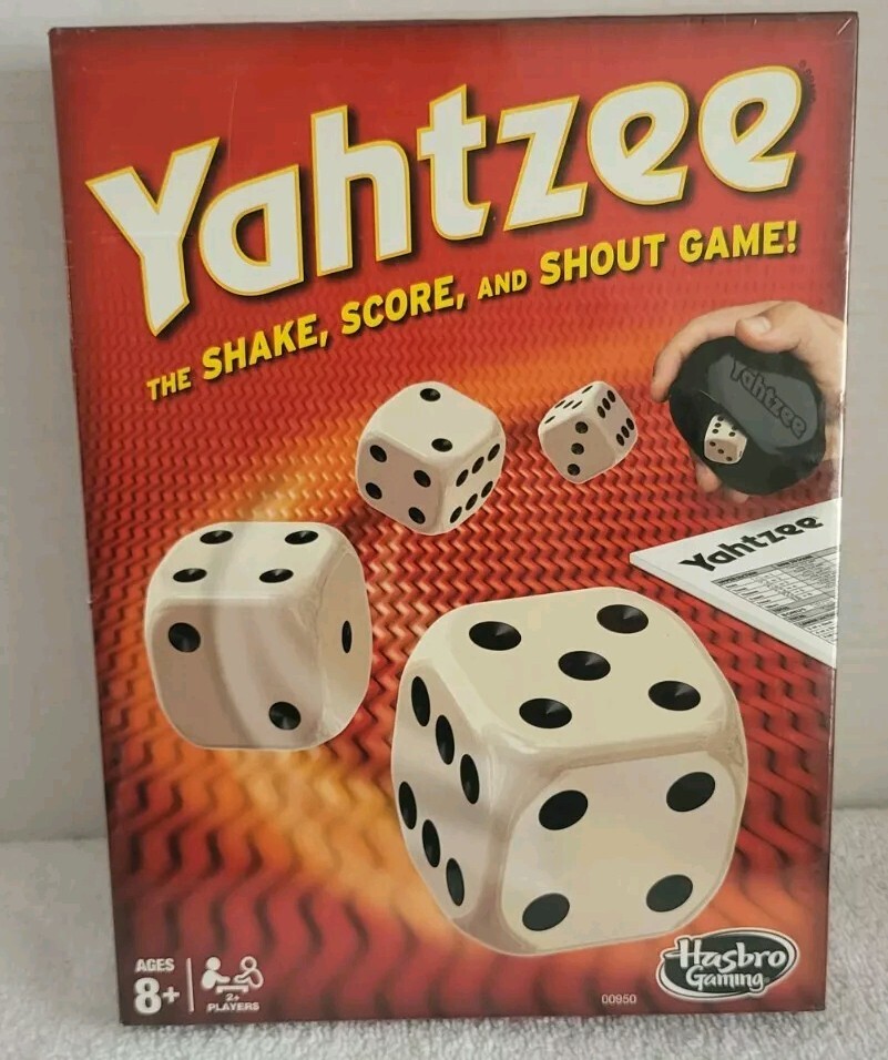 Hasbro Yahtzee Classic Dice Game with Clear Printing Original Colors NIB