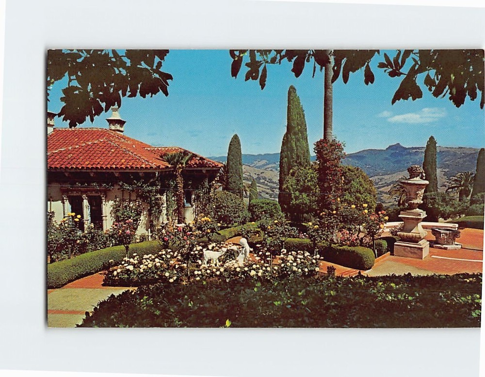 Postcard Hearst Castle San Simeon State Historical Monument Garden California
