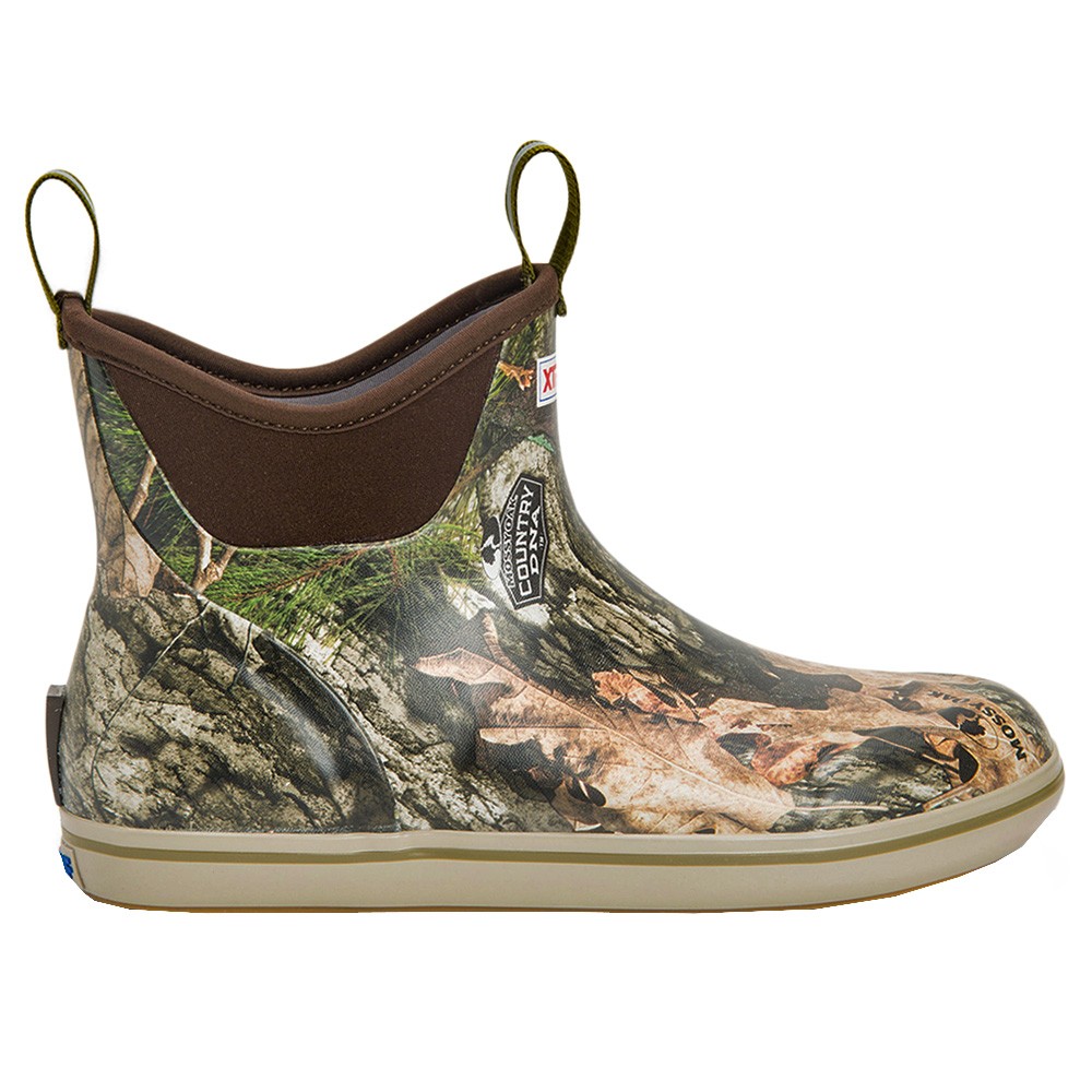 Xtratuf Mens Ankle Deck Boots Camo Round Toe Pull On Brown Green Casual XMAB-M