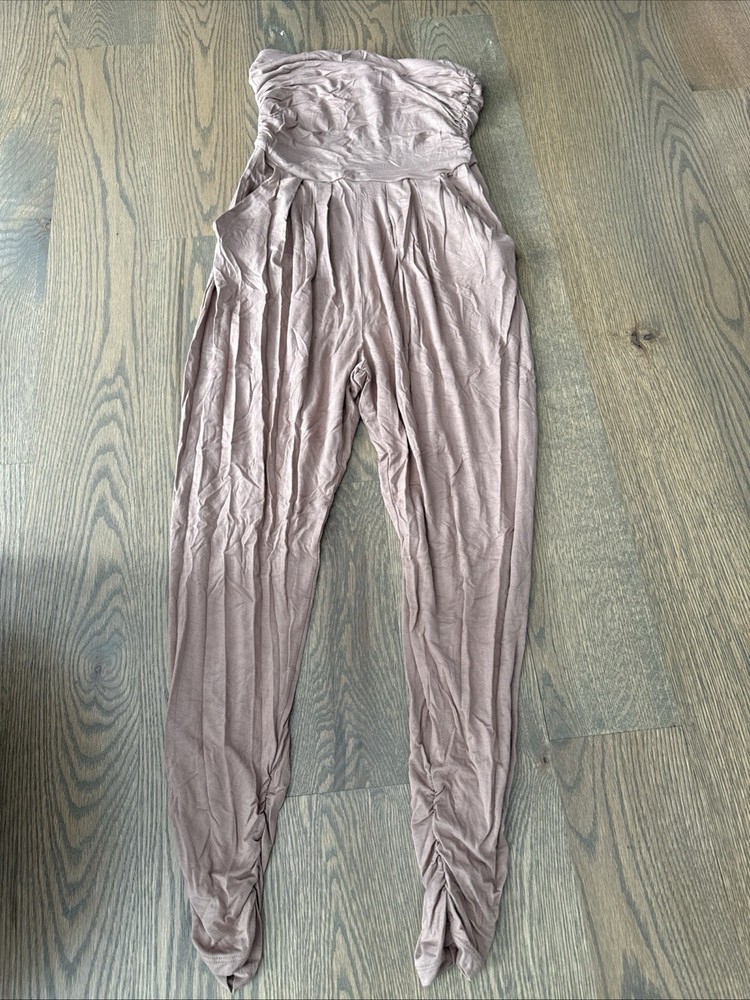 Heart & Hips Women Tube Jumpsuit Brown Size M