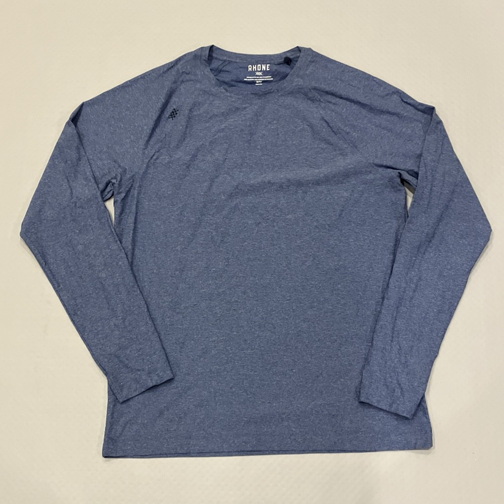 Rhone Shirt Mens Medium Blue Reign Long Sleeve Performance Stretch Athleisure
