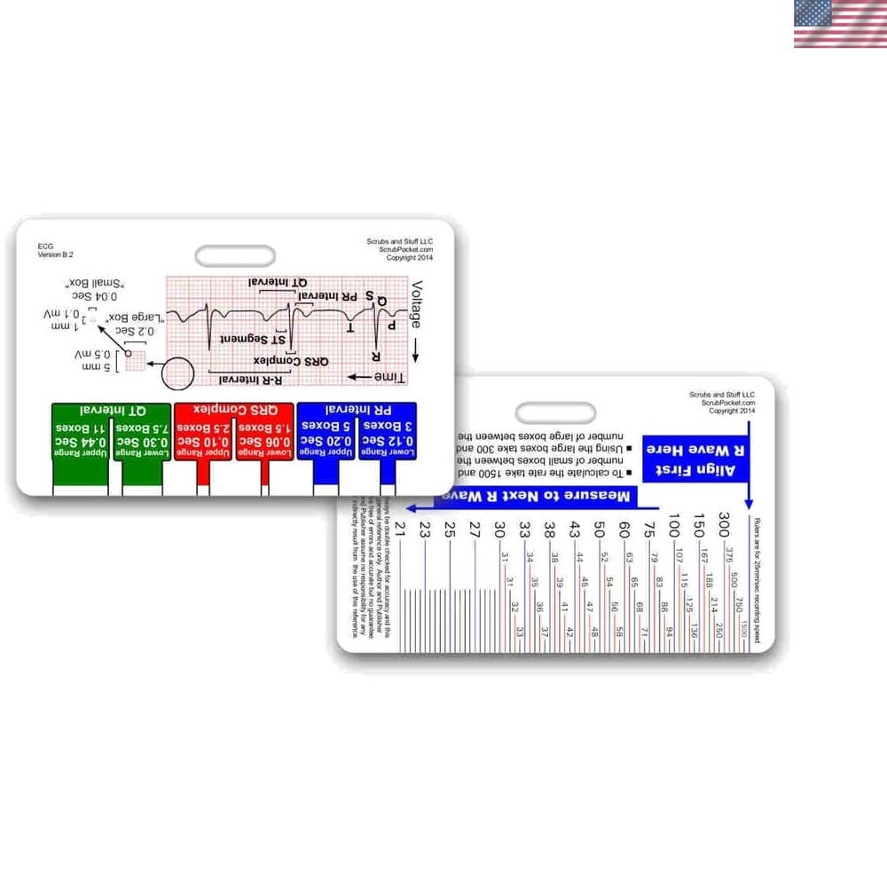 Lightweight EKG Badge ID Card – Waterproof Pocket Reference for ECG Basics