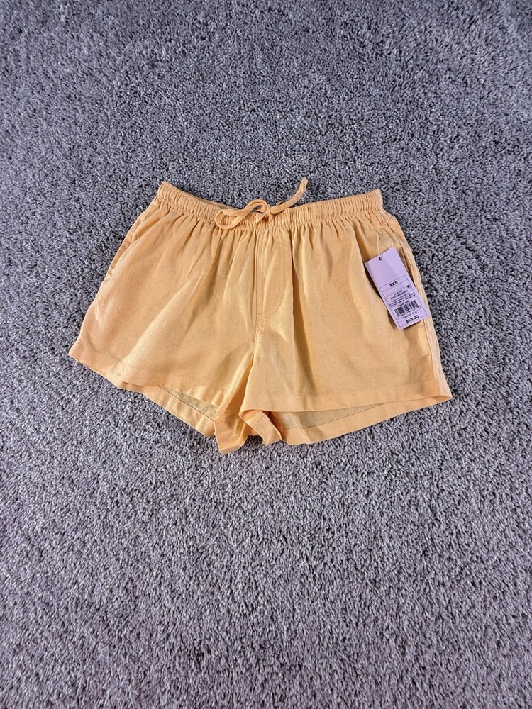 NWT Wild Fable Women's Pull-on Linen Shorts Peach Orange XXS Drawstring